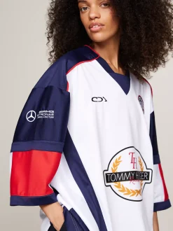 Bluzy Dresowe & Z Kapturem*Tommy Hilfiger Bluza Hokejowa Tommy X Mercedes F1 X CR WHITE