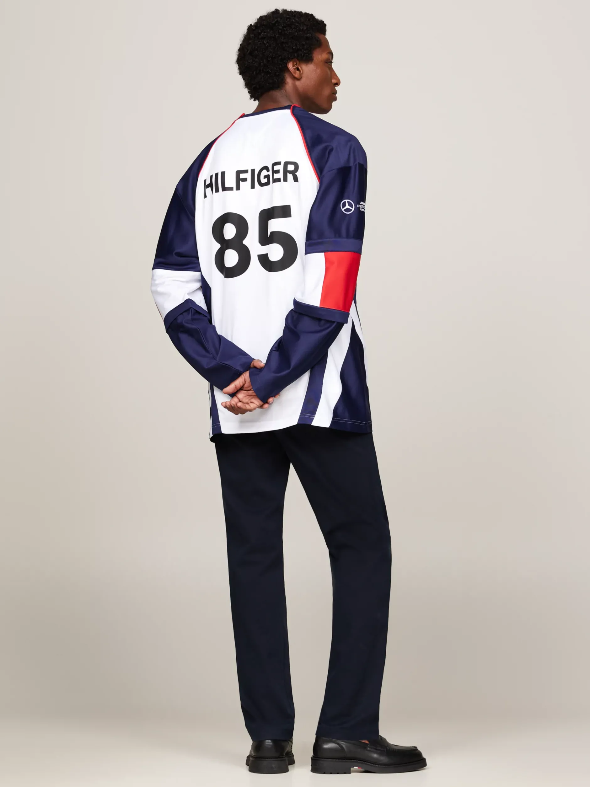 Bluzy Dresowe & Z Kapturem*Tommy Hilfiger Bluza Hokejowa Tommy X Mercedes F1 X CR WHITE
