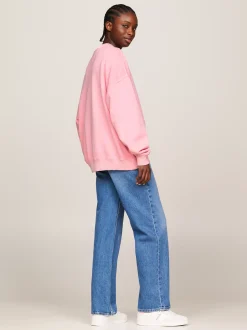 Bluzy Dresowe & Z Kapturem*Tommy Hilfiger Bluza O Kroju Oversize Z Flagą BALLET PINK