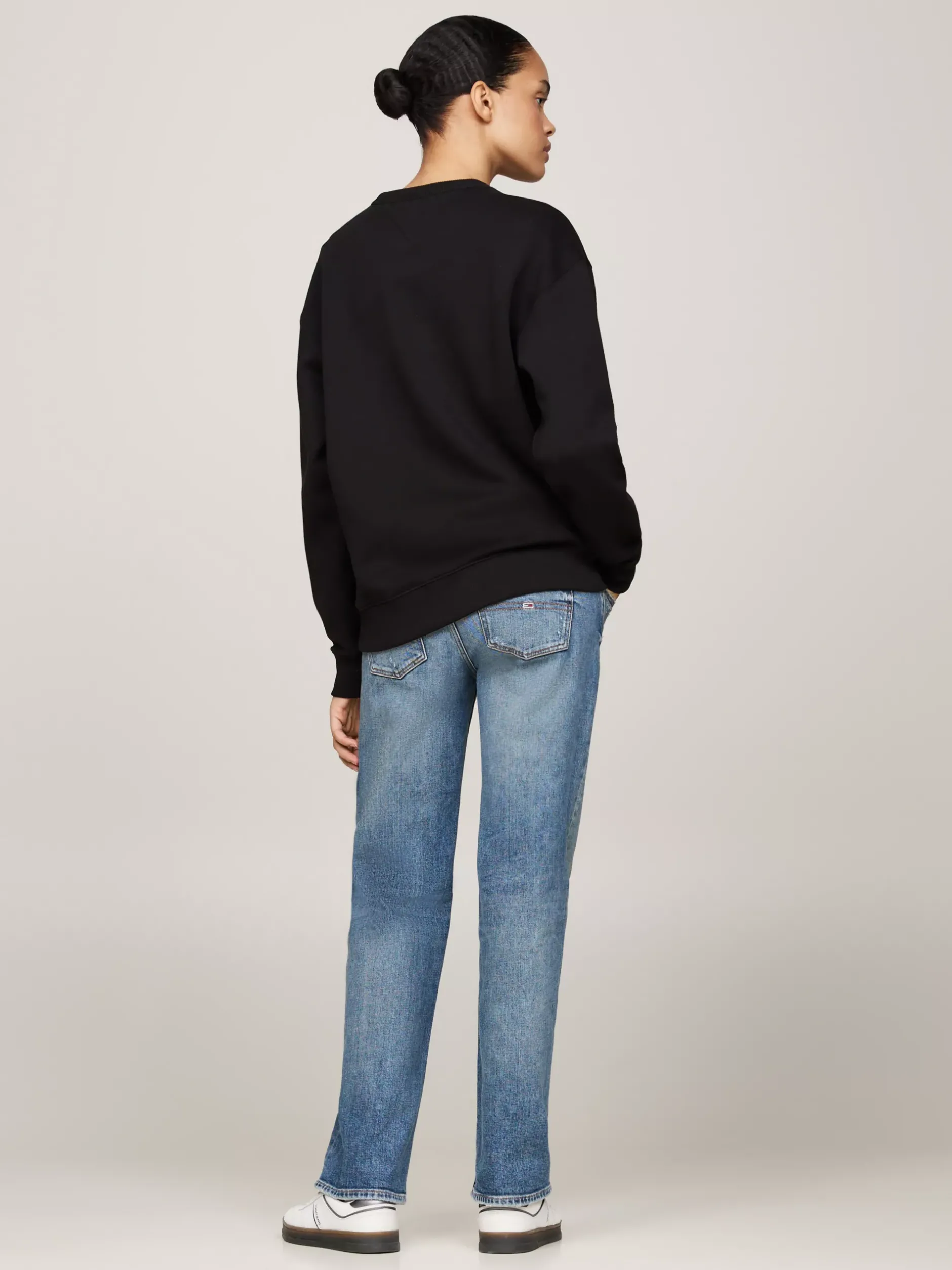 Bluzy Dresowe & Z Kapturem*Tommy Hilfiger Bluza O Luźnym Kroju Z Aplikacją Z Logo BLACK