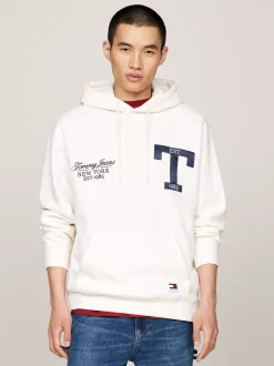 Bluzy Dresowe & Z Kapturem*Tommy Hilfiger Bluza O Luźnym Kroju Z Kapturem ANCIENT WHITE