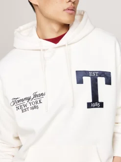 Bluzy Dresowe & Z Kapturem*Tommy Hilfiger Bluza O Luźnym Kroju Z Kapturem ANCIENT WHITE