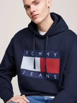 Bluzy Dresowe & Z Kapturem*Tommy Hilfiger Bluza O Luźnym Kroju Z Naszywką DARK NIGHT NAVY MELANGE