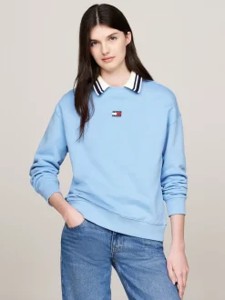 Bluzy Dresowe & Z Kapturem*Tommy Hilfiger Bluza O Pudełkowym Kroju Z Naszywką WESTSIDE BLUE