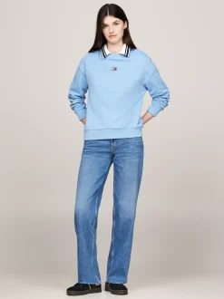 Bluzy Dresowe & Z Kapturem*Tommy Hilfiger Bluza O Pudełkowym Kroju Z Naszywką WESTSIDE BLUE