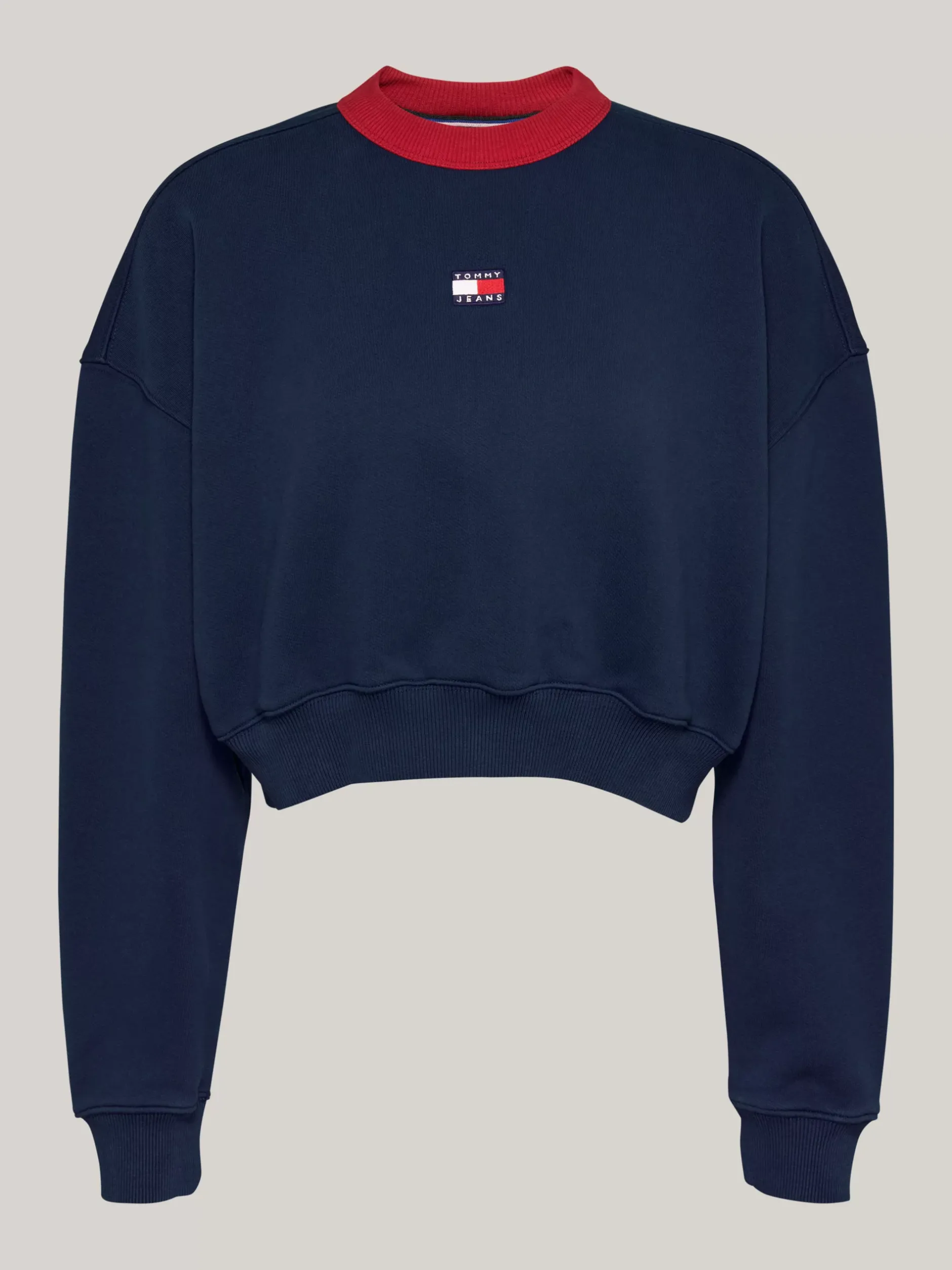 Bluzy Dresowe & Z Kapturem*Tommy Hilfiger Bluza O Skróconym Luźnym Kroju Z Naszywką Tommy DARK NIGHT NAVY