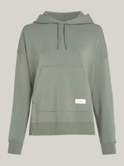 Stroje Domowe*Tommy Hilfiger Bluza Od Piżamy Z Kapturem I Logo Hilfiger STONEWASH GREEN
