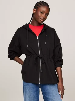 Bluzy Dresowe & Z Kapturem*Tommy Hilfiger Bluza Oversize Z Kapturem I Zamkiem BLACK