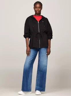 Bluzy Dresowe & Z Kapturem*Tommy Hilfiger Bluza Oversize Z Kapturem I Zamkiem BLACK