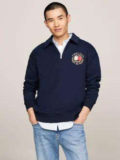 Bluzy Dresowe & Z Kapturem*Tommy Hilfiger Bluza Prep Explorer Z Zamkiem Do 1/4 Długości DARK NIGHT NAVY
