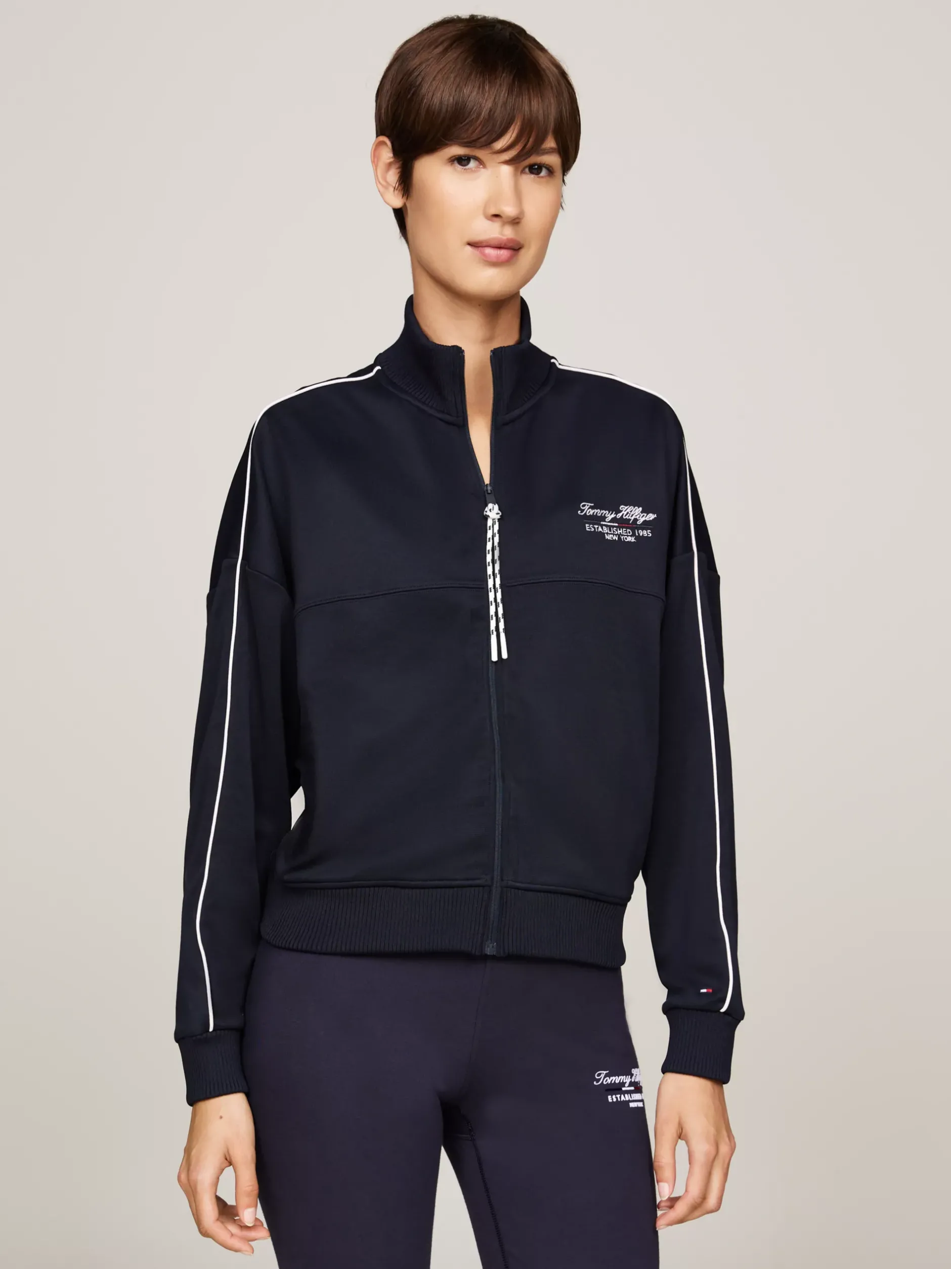 Bluzy Dresowe & Z Kapturem*Tommy Hilfiger Bluza Sport O Luźnym Kroju Z Zamkiem DESERT SKY