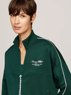 Bluzy Dresowe & Z Kapturem*Tommy Hilfiger Bluza Sport O Luźnym Kroju Z Zamkiem ORNAMENTAL GREEN