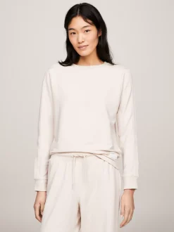 Stroje Domowe*Tommy Hilfiger Bluza TH Established Lounge Z Okrągłym Dekoltem CASHMERE CREME