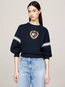 Bluzy Dresowe & Z Kapturem*Tommy Hilfiger Bluza Tommy O Pudełkowym Kroju DARK NIGHT NAVY