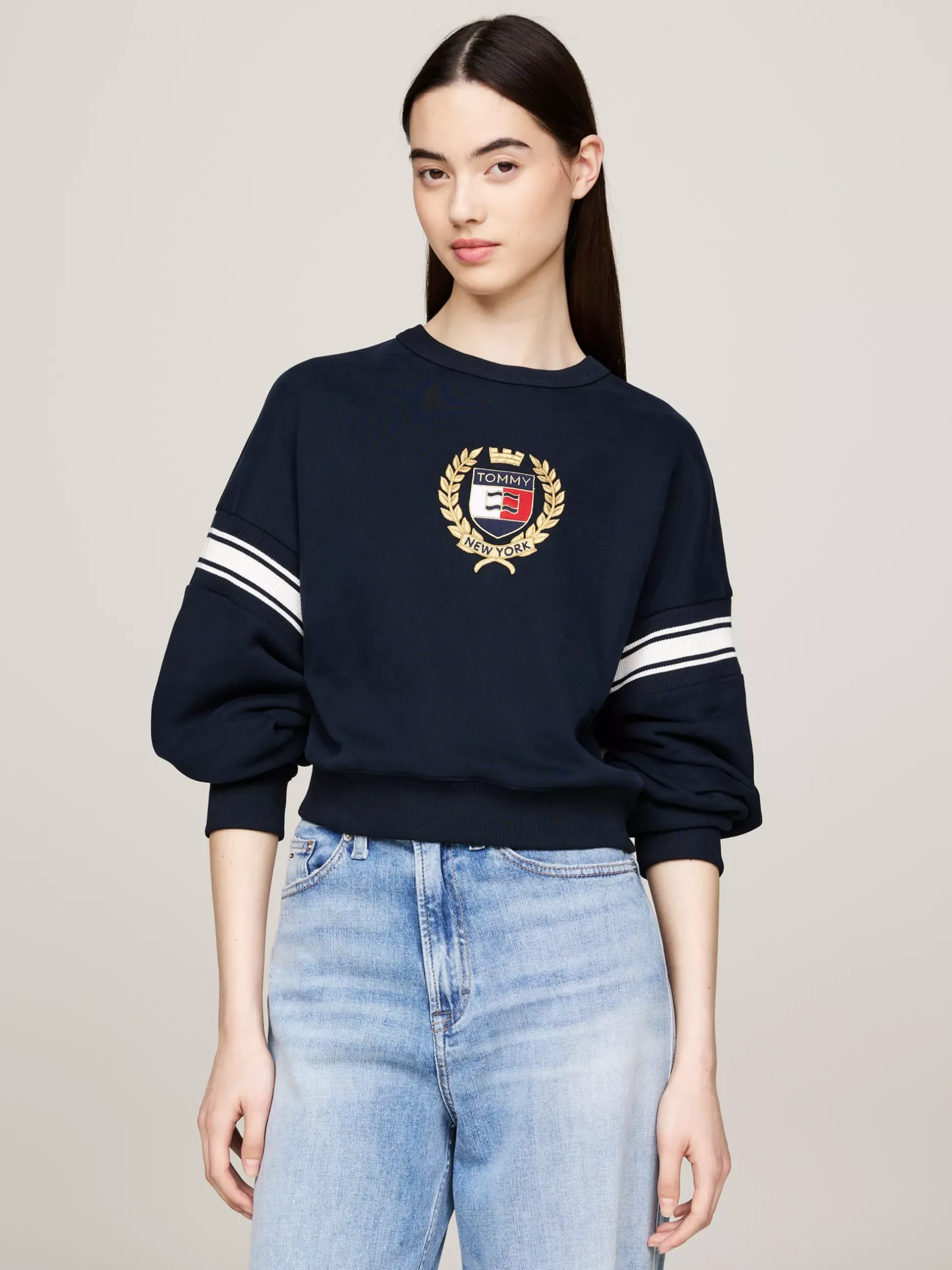 Bluzy Dresowe & Z Kapturem*Tommy Hilfiger Bluza Tommy O Pudełkowym Kroju DARK NIGHT NAVY