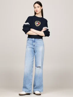 Bluzy Dresowe & Z Kapturem*Tommy Hilfiger Bluza Tommy O Pudełkowym Kroju DARK NIGHT NAVY