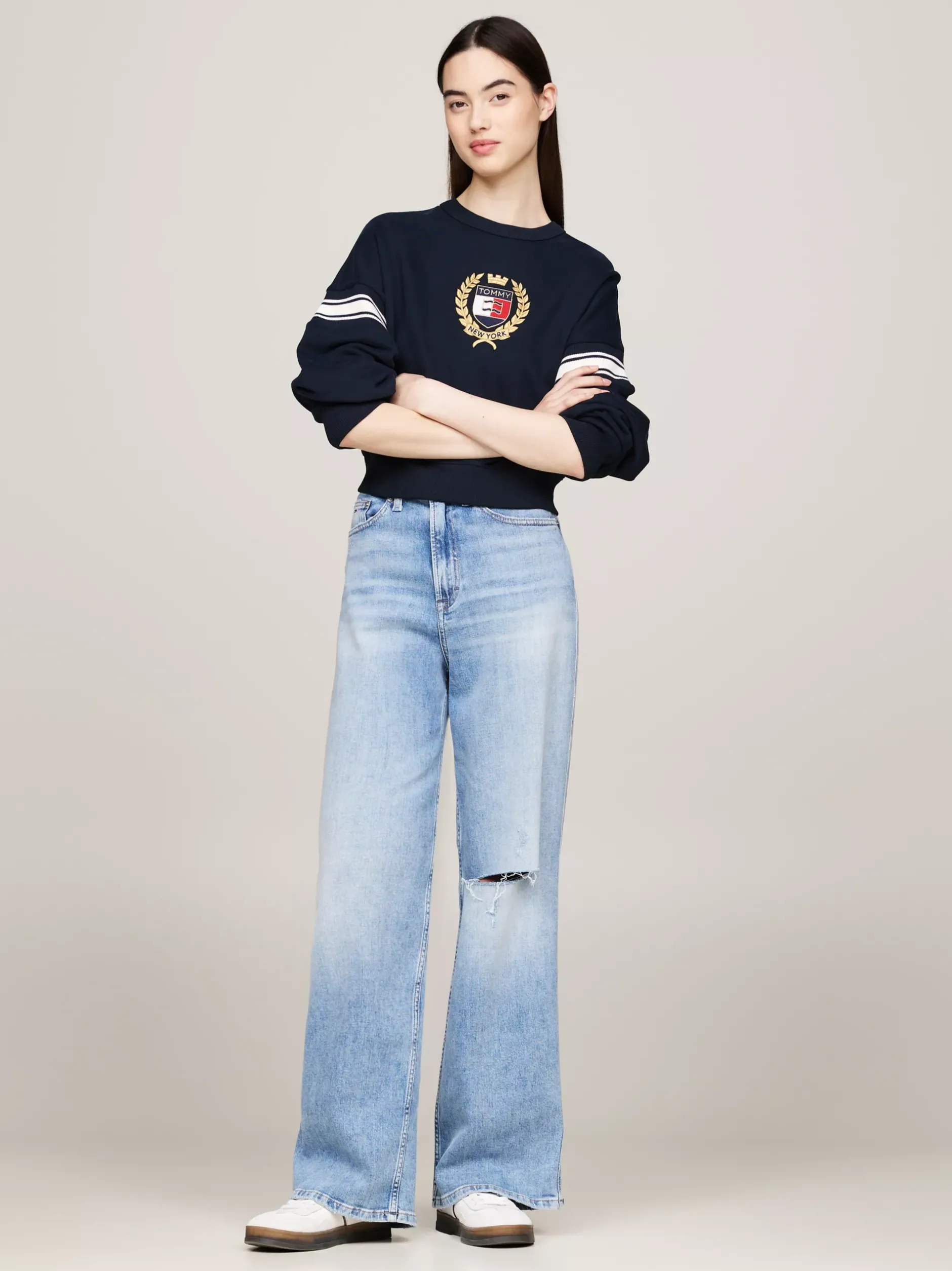 Bluzy Dresowe & Z Kapturem*Tommy Hilfiger Bluza Tommy O Pudełkowym Kroju DARK NIGHT NAVY