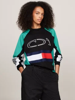 Bluzy Dresowe & Z Kapturem*Tommy Hilfiger Bluza Tommy X Mercedes F1 X CR BLACK