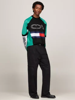 Bluzy Dresowe & Z Kapturem*Tommy Hilfiger Bluza Tommy X Mercedes F1 X CR BLACK