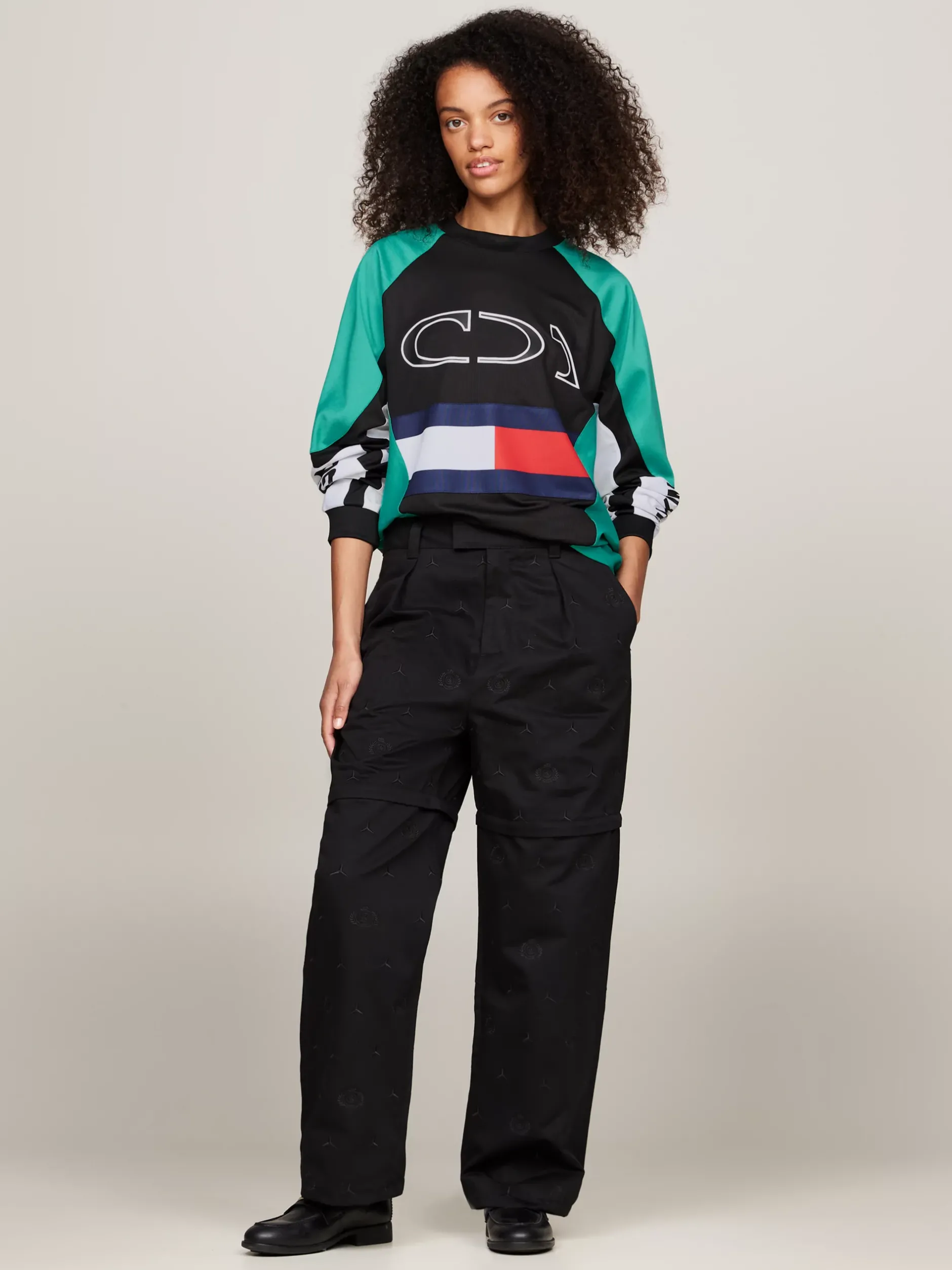 Bluzy Dresowe & Z Kapturem*Tommy Hilfiger Bluza Tommy X Mercedes F1 X CR BLACK