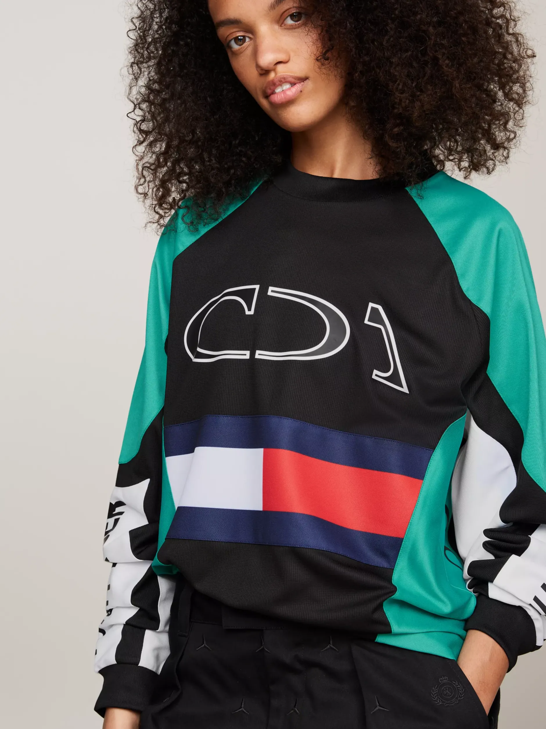 Bluzy Dresowe & Z Kapturem*Tommy Hilfiger Bluza Tommy X Mercedes F1 X CR BLACK