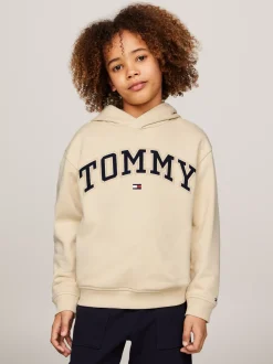 Bluzy Dresowe I Z Kapturem*Tommy Hilfiger Bluza Varsity Z Kapturem I Haftowanym Logo COUNTRY IVORY
