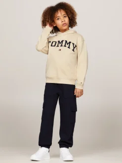 Bluzy Dresowe I Z Kapturem*Tommy Hilfiger Bluza Varsity Z Kapturem I Haftowanym Logo COUNTRY IVORY