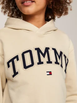 Bluzy Dresowe I Z Kapturem*Tommy Hilfiger Bluza Varsity Z Kapturem I Haftowanym Logo COUNTRY IVORY