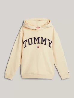 Bluzy Dresowe I Z Kapturem*Tommy Hilfiger Bluza Varsity Z Kapturem I Haftowanym Logo COUNTRY IVORY