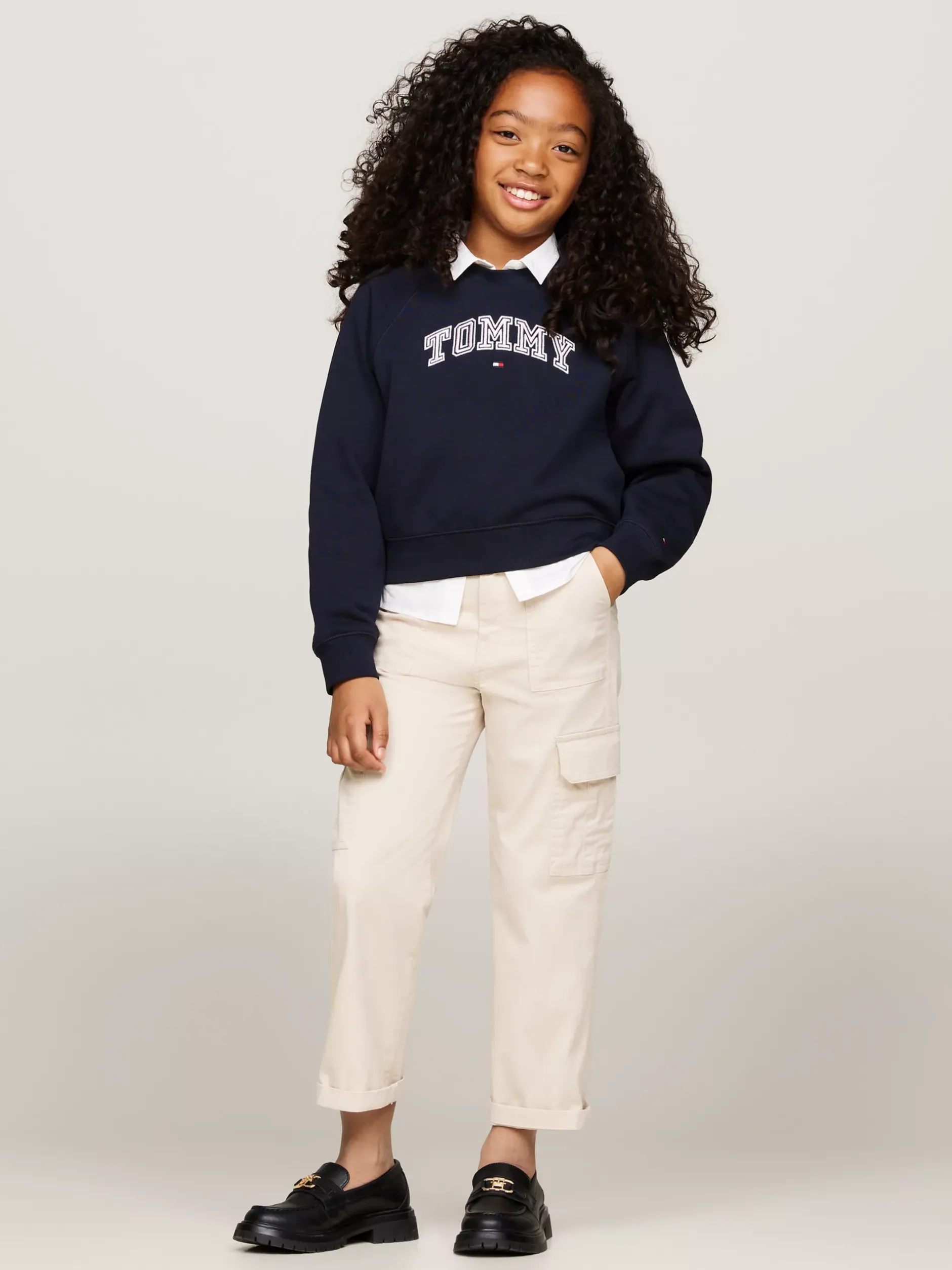 Bluzy Dresowe I Z Kapturem*Tommy Hilfiger Bluza W Stylu Varsity Z Wyhaftowanym Logo DESERT SKY