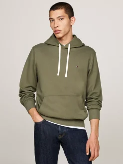 Bluzy Dresowe & Z Kapturem*Tommy Hilfiger Bluza Z Dzianiny Pętelkowej Z Wyhaftowaną Flagą BATTLE GREEN