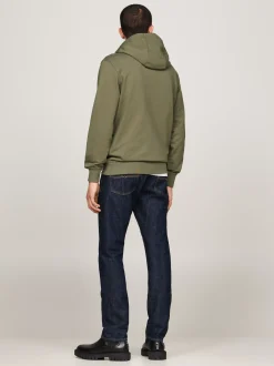 Bluzy Dresowe & Z Kapturem*Tommy Hilfiger Bluza Z Dzianiny Pętelkowej Z Wyhaftowaną Flagą BATTLE GREEN
