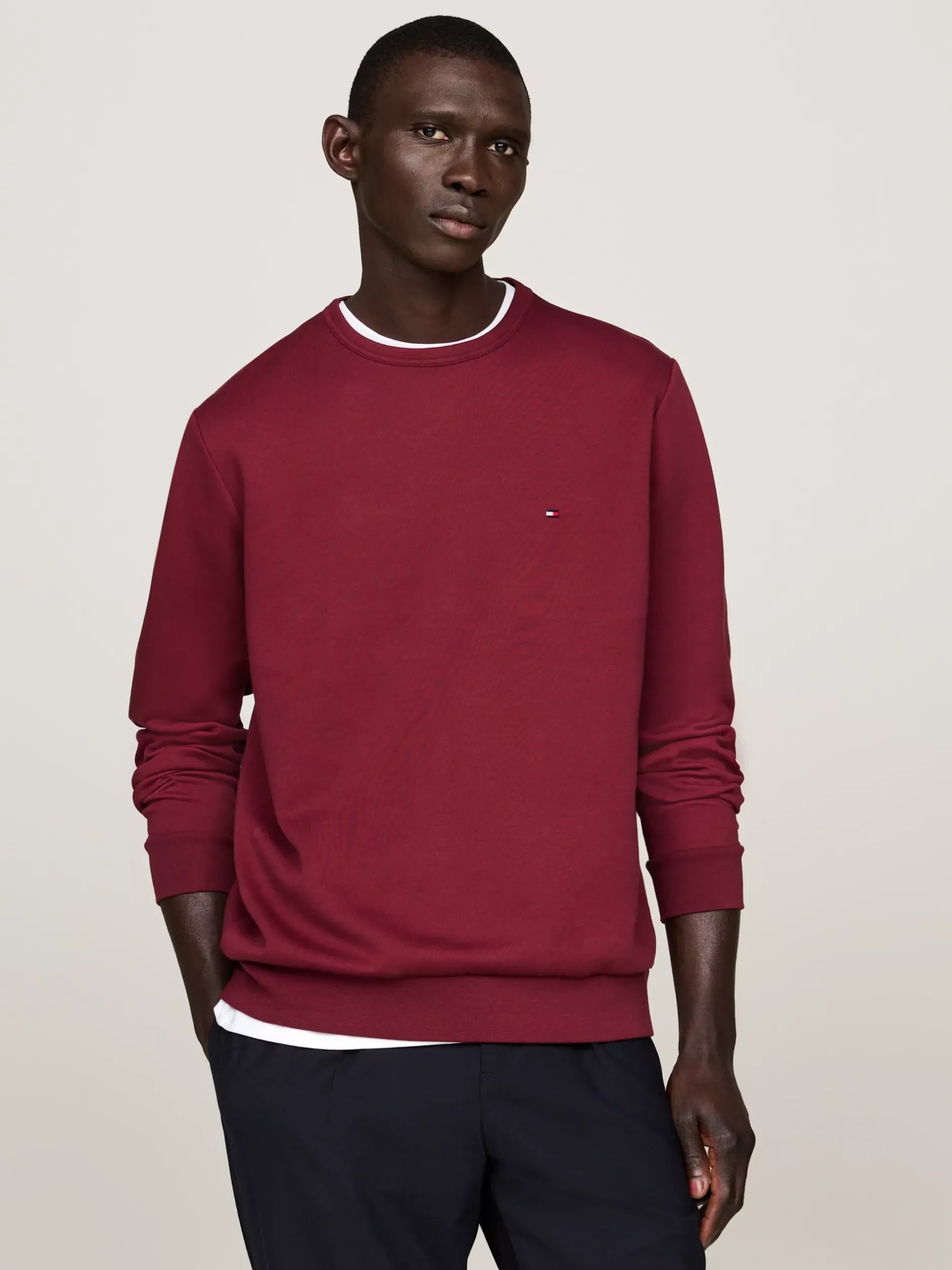 Bluzy Dresowe & Z Kapturem*Tommy Hilfiger Bluza Z Dzianiny Technicznej DEEP ROUGE
