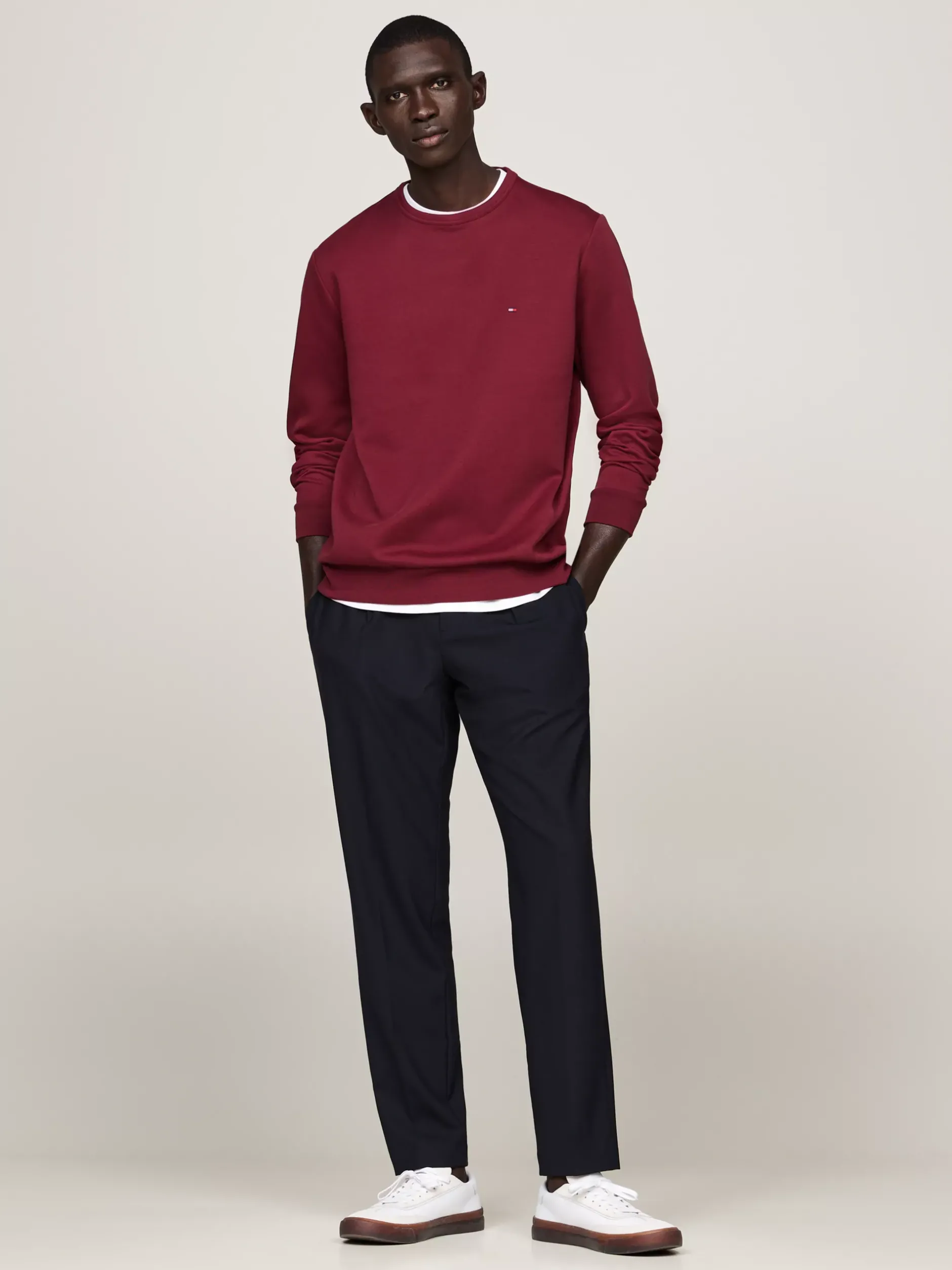 Bluzy Dresowe & Z Kapturem*Tommy Hilfiger Bluza Z Dzianiny Technicznej DEEP ROUGE