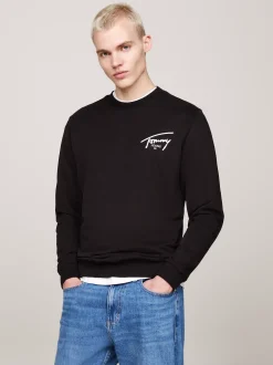 Bluzy Dresowe & Z Kapturem*Tommy Hilfiger Bluza Z Grafiką Z Logo Z Tyłu BLACK
