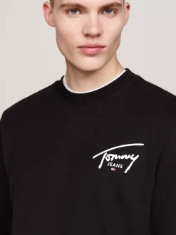 Bluzy Dresowe & Z Kapturem*Tommy Hilfiger Bluza Z Grafiką Z Logo Z Tyłu BLACK