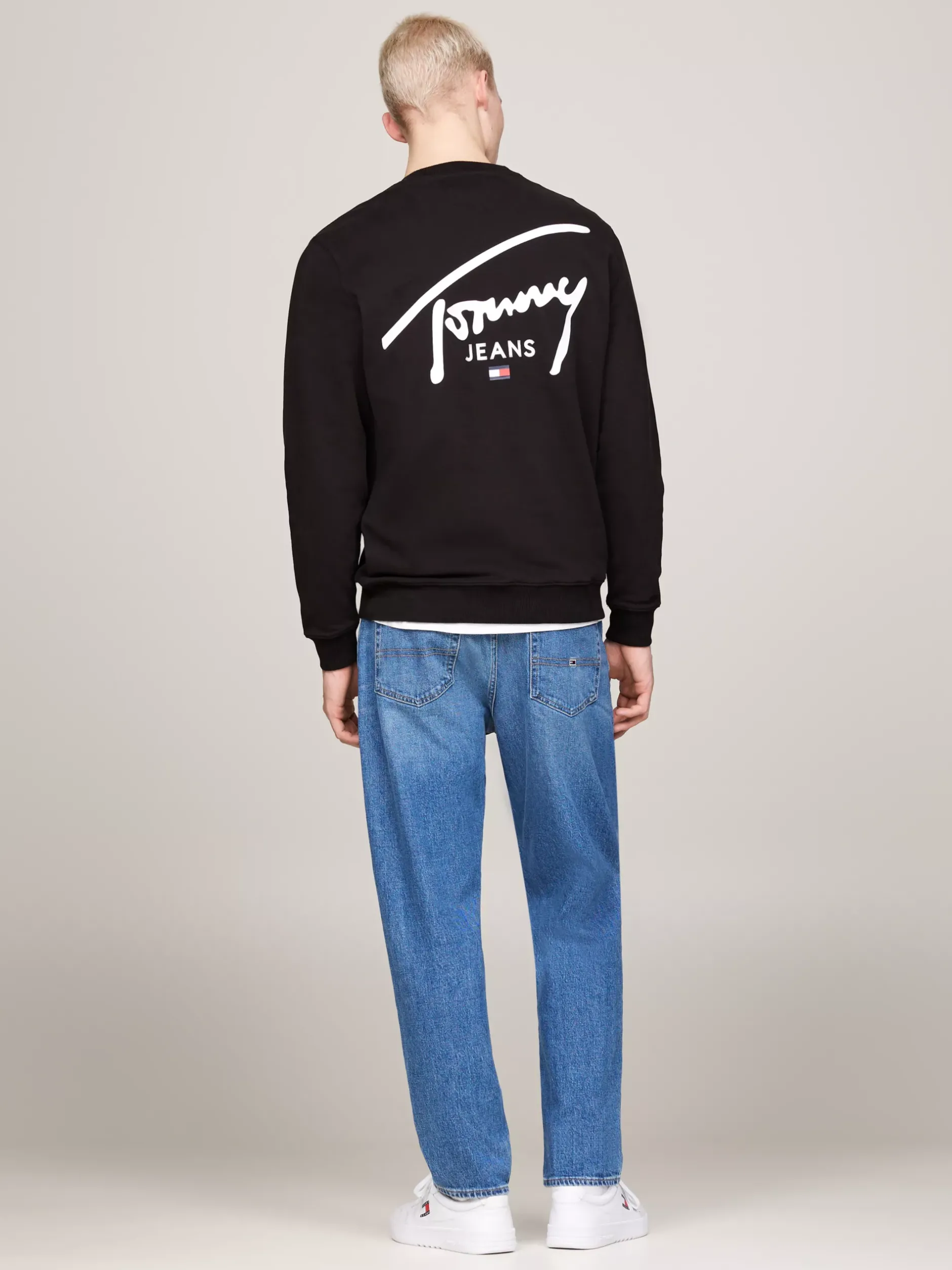 Bluzy Dresowe & Z Kapturem*Tommy Hilfiger Bluza Z Grafiką Z Logo Z Tyłu BLACK