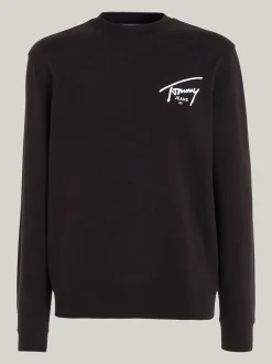 Bluzy Dresowe & Z Kapturem*Tommy Hilfiger Bluza Z Grafiką Z Logo Z Tyłu BLACK