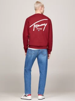 Bluzy Dresowe & Z Kapturem*Tommy Hilfiger Bluza Z Grafiką Z Logo Z Tyłu REGATTA RED