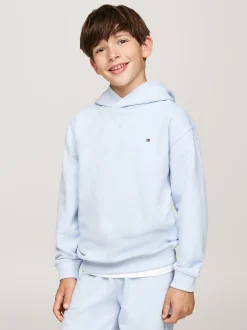 Bluzy Dresowe I Z Kapturem|Bluzy Dresowe I Z Kapturem*Tommy Hilfiger Bluza Z Haftowaną Flagą BREEZY BLUE