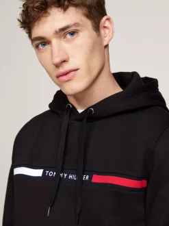 Bluzy Dresowe & Z Kapturem*Tommy Hilfiger Bluza Z Kapturem ściąganym Troczkami I Logo BLACK
