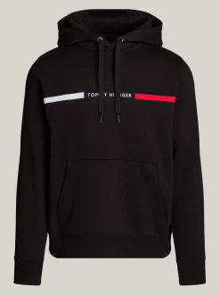 Bluzy Dresowe & Z Kapturem*Tommy Hilfiger Bluza Z Kapturem ściąganym Troczkami I Logo BLACK