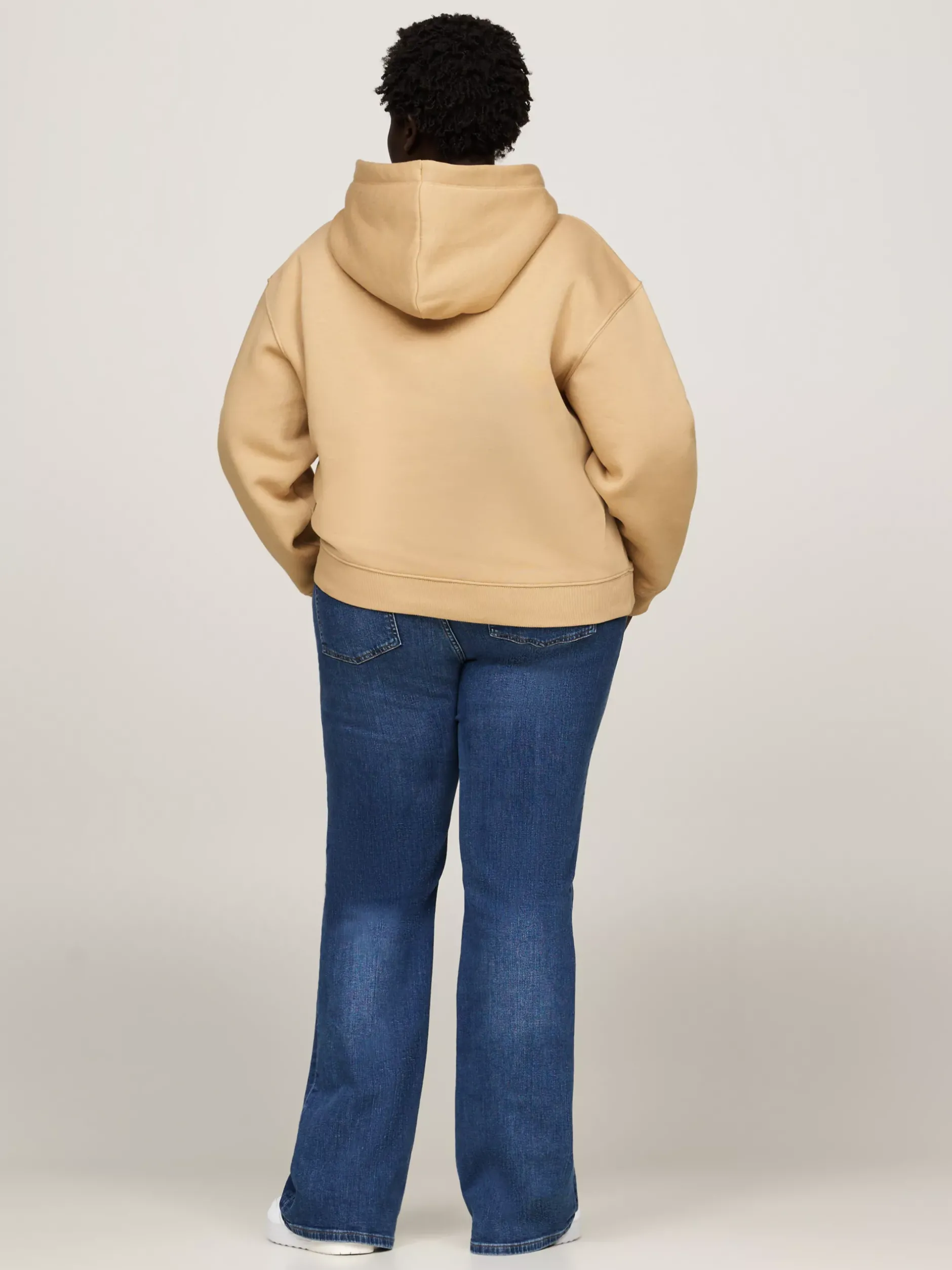 Bluzy Dresowe & Z Kapturem*Tommy Hilfiger Bluza Z Kapturem Curve CLASSIC KHAKI
