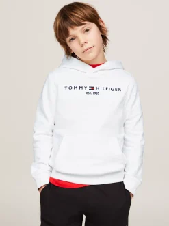 Bluzy Dresowe I Z Kapturem|Bluzy Dresowe I Z Kapturem*Tommy Hilfiger Bluza Z Kapturem Essential Z Wyhaftowanym Logo WHITE