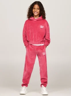Bluzy Dresowe I Z Kapturem*Tommy Hilfiger Bluza Z Kapturem I Kaligrafowanym Logo HERITAGE PINK