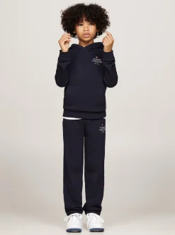 Bluzy Dresowe I Z Kapturem*Tommy Hilfiger Bluza Z Kapturem I Kieszenią Typu Kangur DESERT SKY