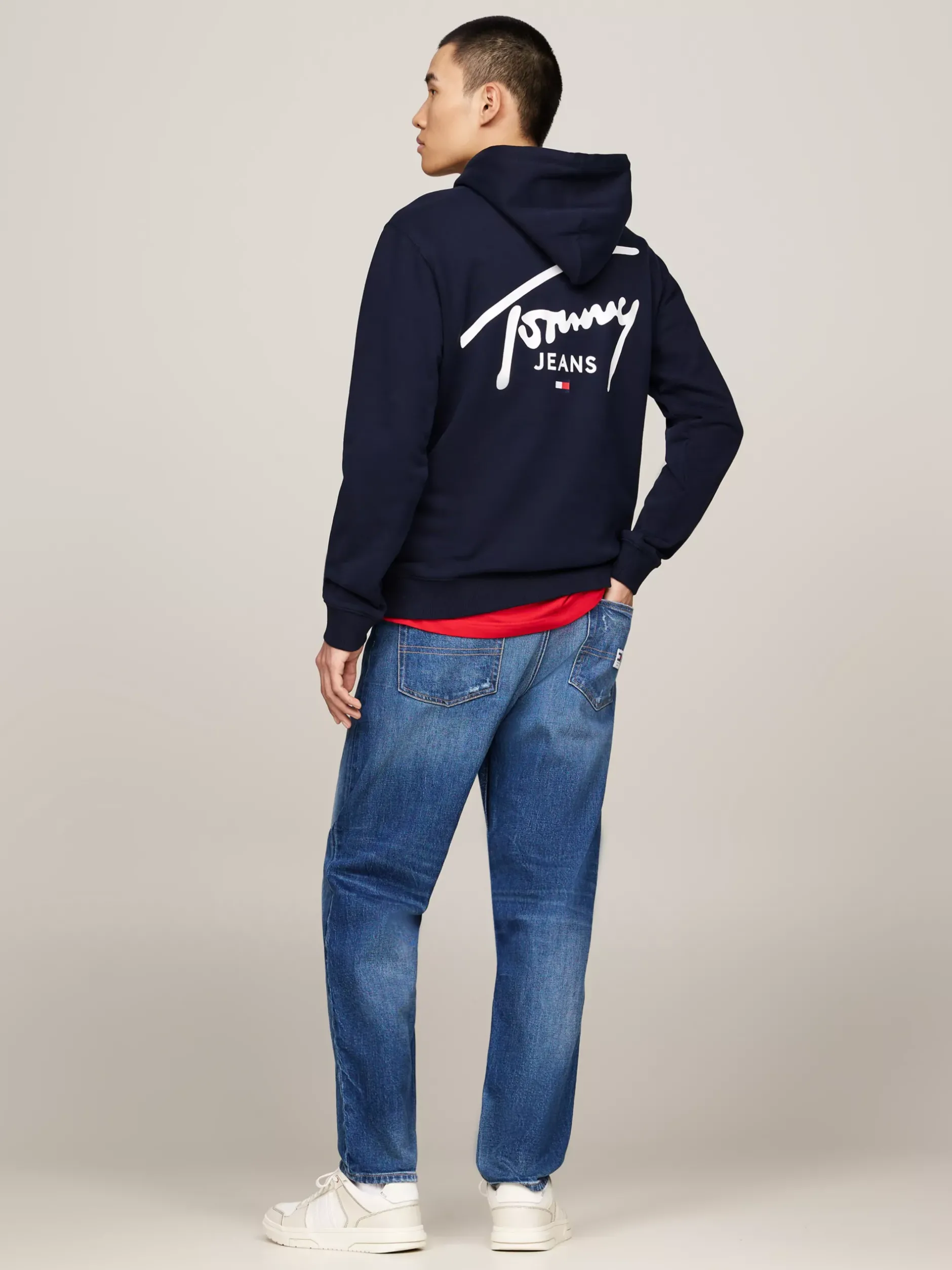 Bluzy Dresowe & Z Kapturem*Tommy Hilfiger Bluza Z Kapturem I Logo DARK NIGHT NAVY