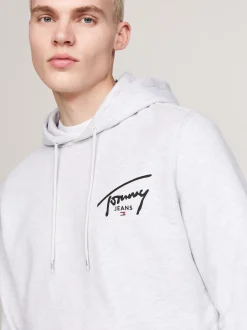 Bluzy Dresowe & Z Kapturem*Tommy Hilfiger Bluza Z Kapturem I Logo SILVER GREY
