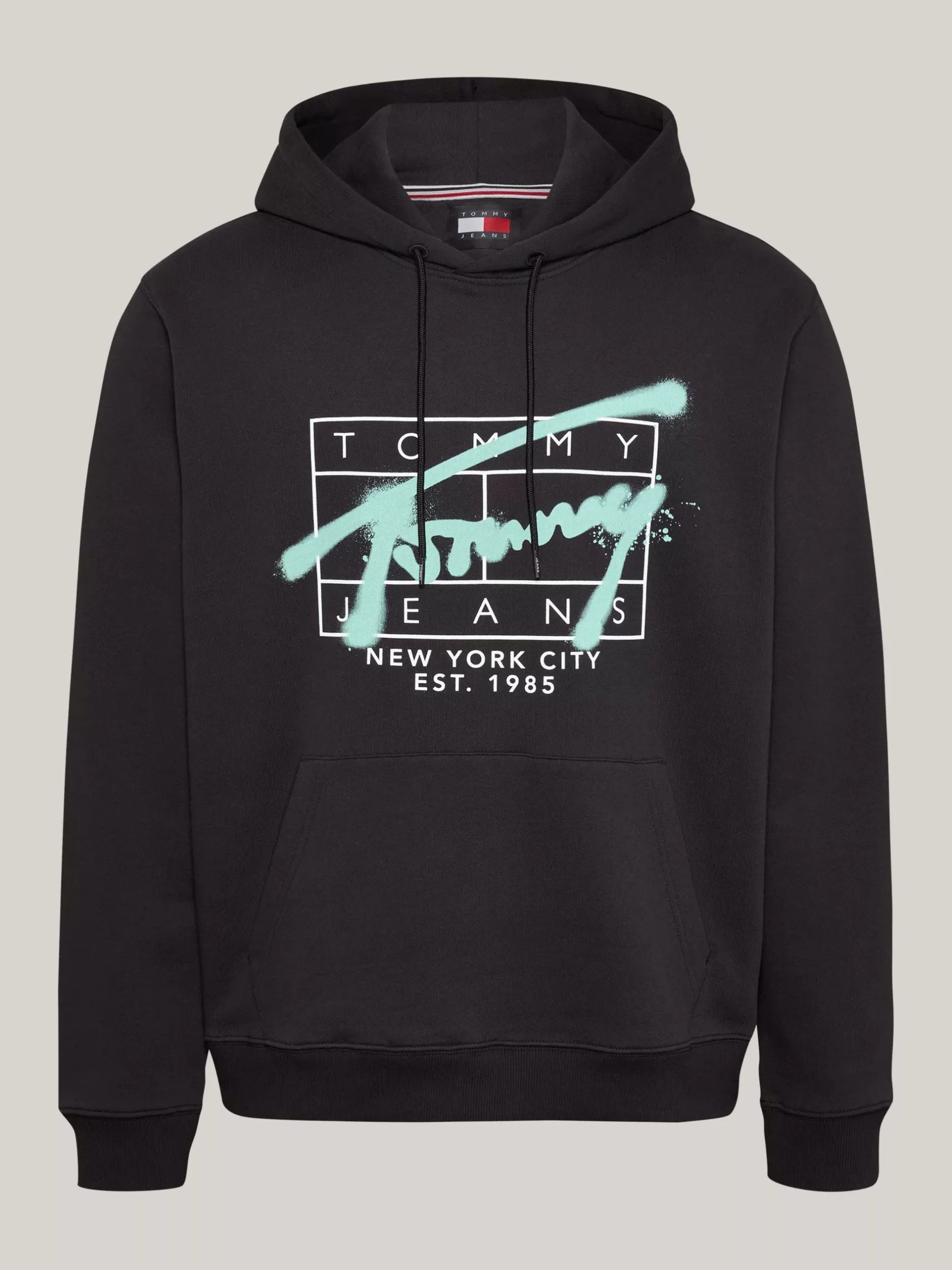 Bluzy Dresowe & Z Kapturem*Tommy Hilfiger Bluza Z Kapturem I Logo W Stylu Graffiti BLACK