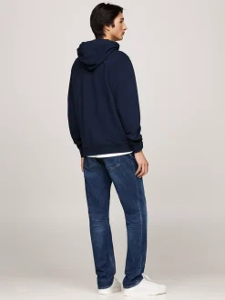Bluzy Dresowe & Z Kapturem*Tommy Hilfiger Bluza Z Kapturem I Logo W Stylu Graffiti DARK NIGHT NAVY